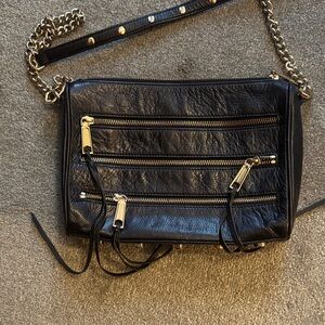 Rebecca Minkoff Black Crossbody Bag with Gold Accents